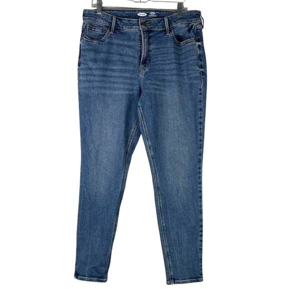 Old Navy Jeans Women's 14 Plus Size Blue Rockstar Super Skinny High Rise Pockets - Picture 1 of 9